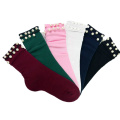 Fashion design korean style women tulle loose top socks with beads